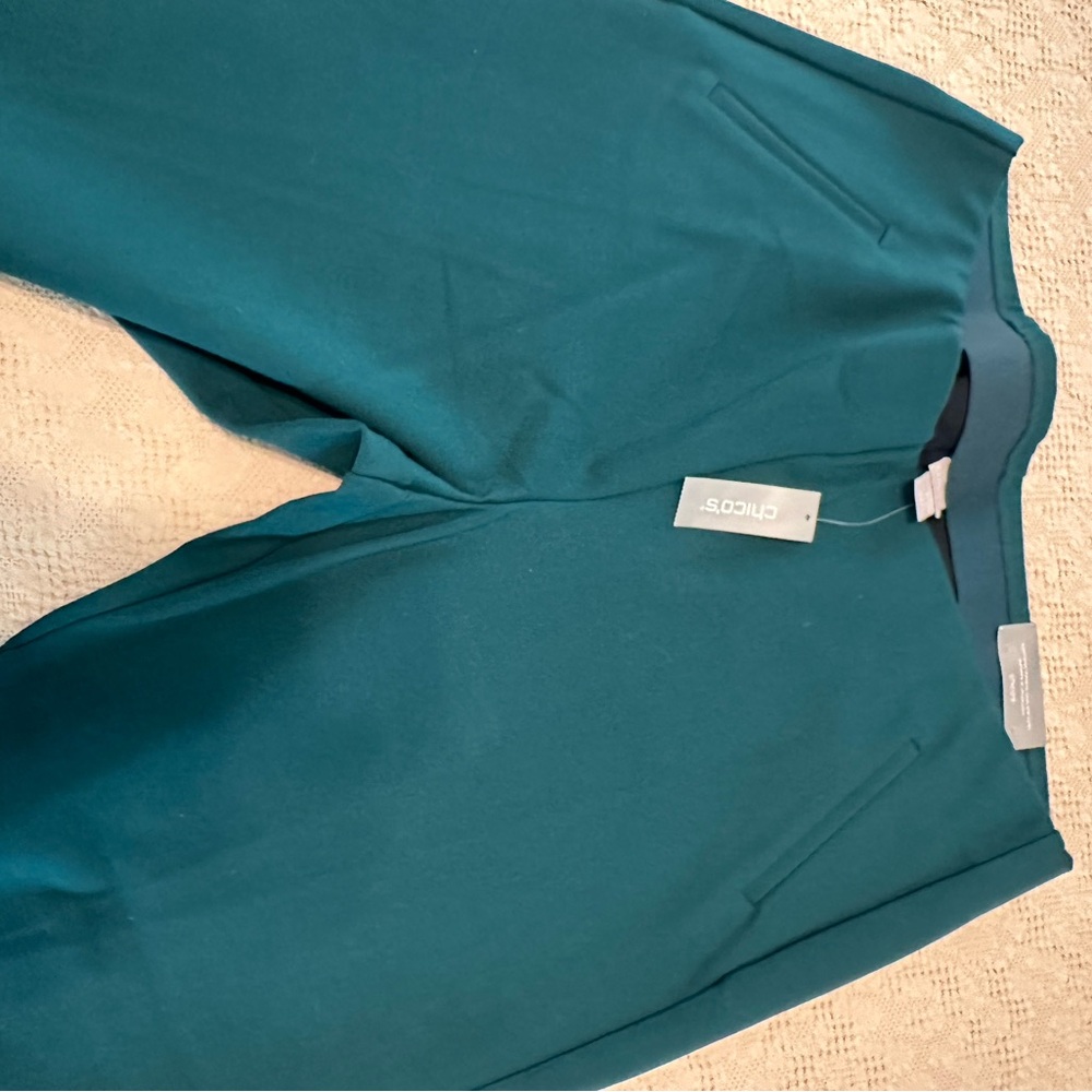 Chico's Teal So Slimming Juliet Slim Leg Pants NWT